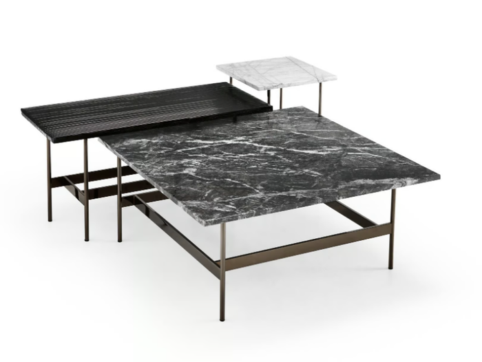 WAVES - Coffee table with DV-GLASS® or marble top _ Fiam Italia